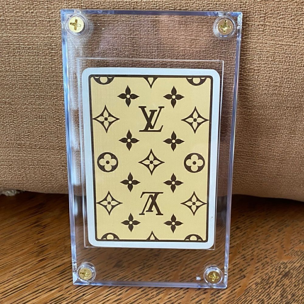 Brown Louis Vuitton (LV) Monogram Four of Hearts Playing Card w/Case. EUC!